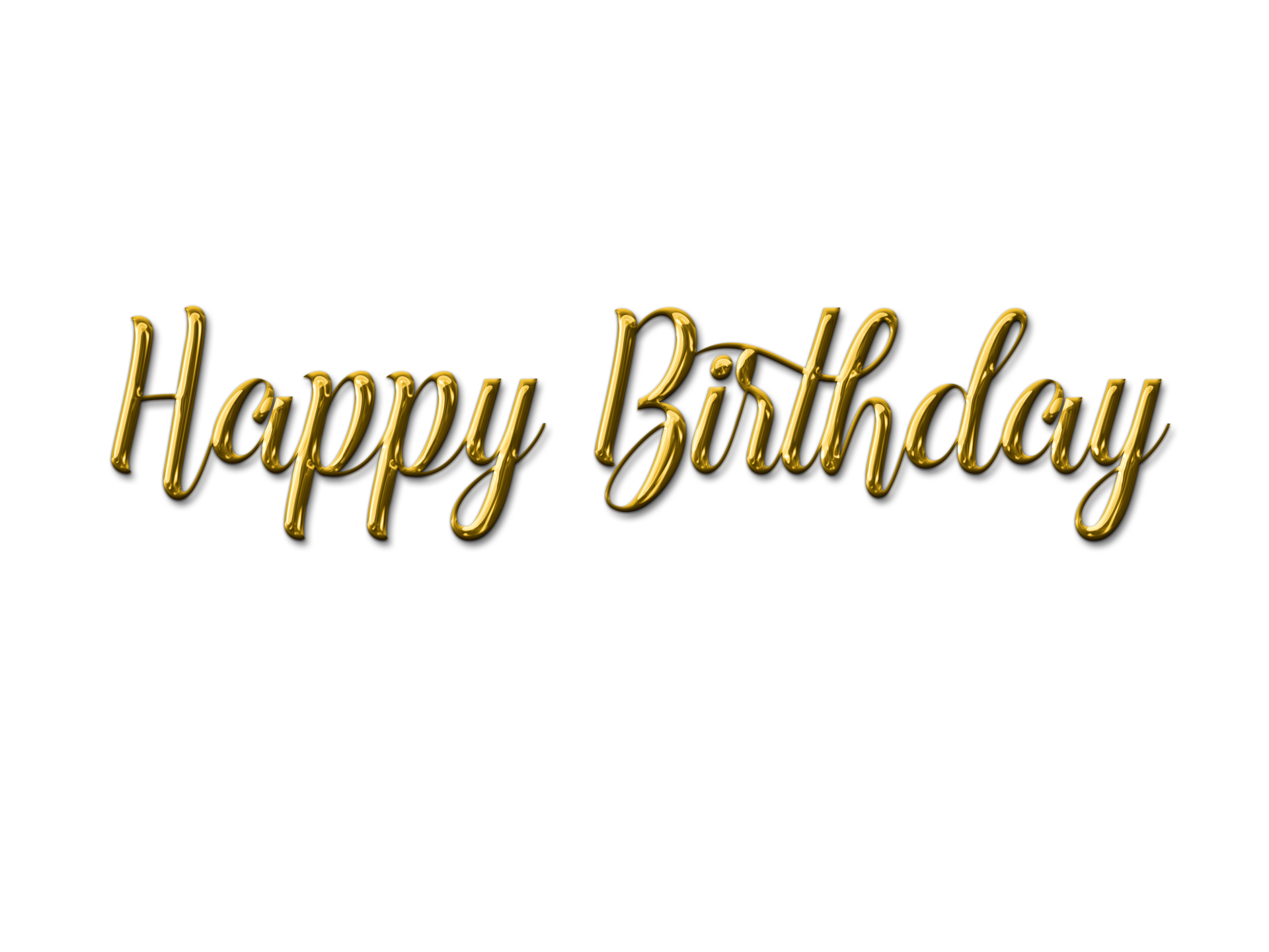 Gold volumetric 3D Text inscription Happy Birthday 10986376 PNG