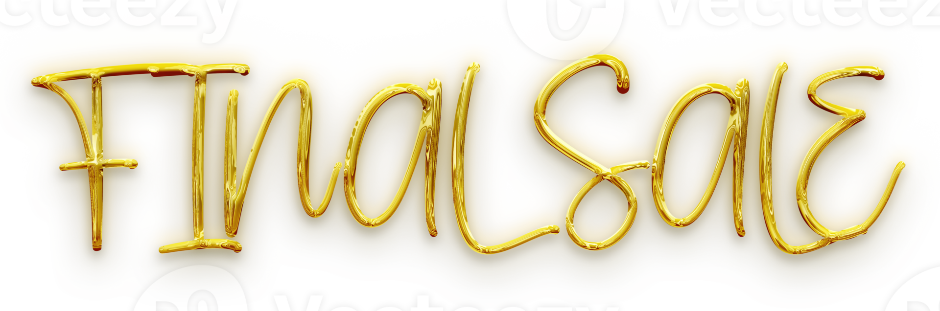 Gold volumetric 3D Text of the inscription Final Sale isolated cut out png