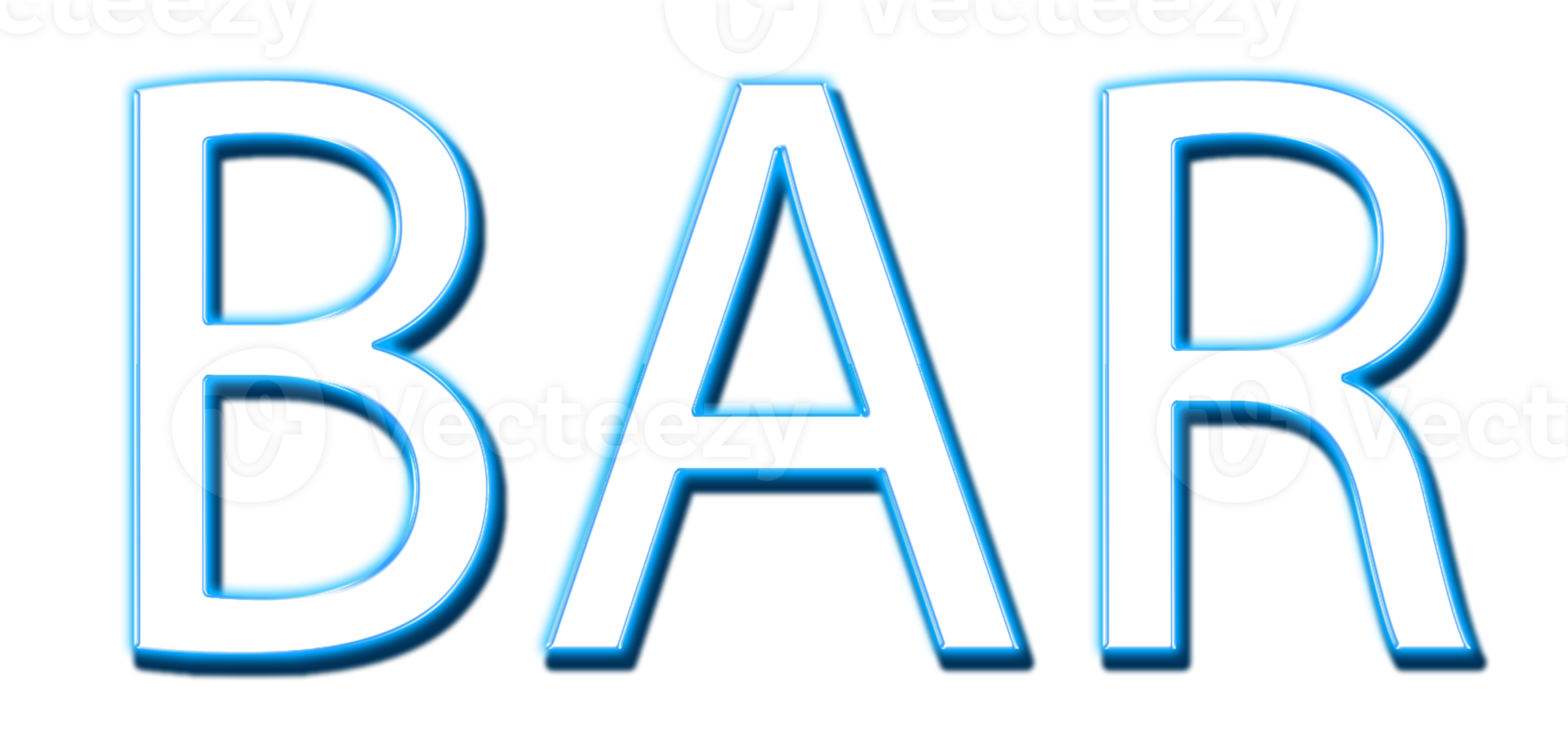 Blue Neon Text Bar cut out png