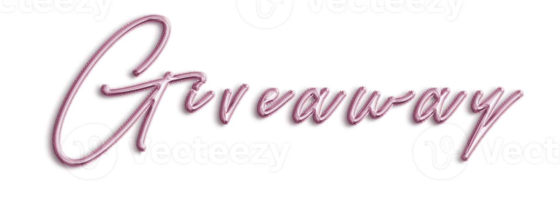 Pink Volumetric 3D Text Balloons Lettering Giveaway cut out png