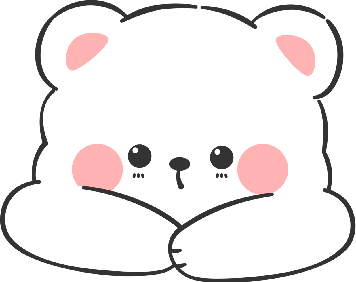 white bear flat design cartoon illustration png