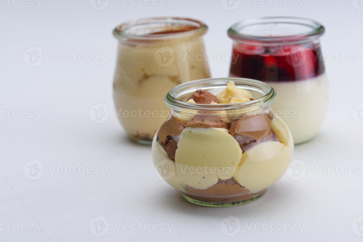 dessert on white background photo