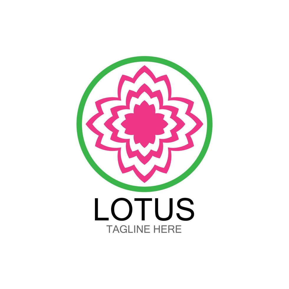 icono de plantilla de logotipo de diseño de flores de loto vector