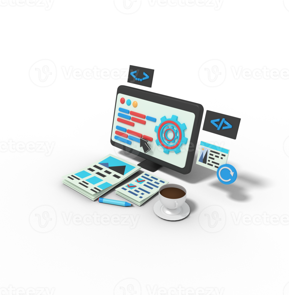 3d Illustration of Website Under Maintenance png