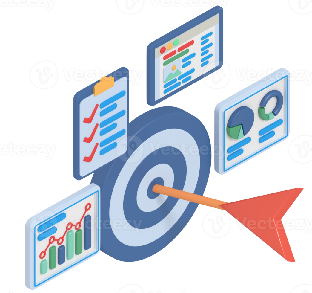 3D-Darstellung des digitalen Marketinggeschäfts png