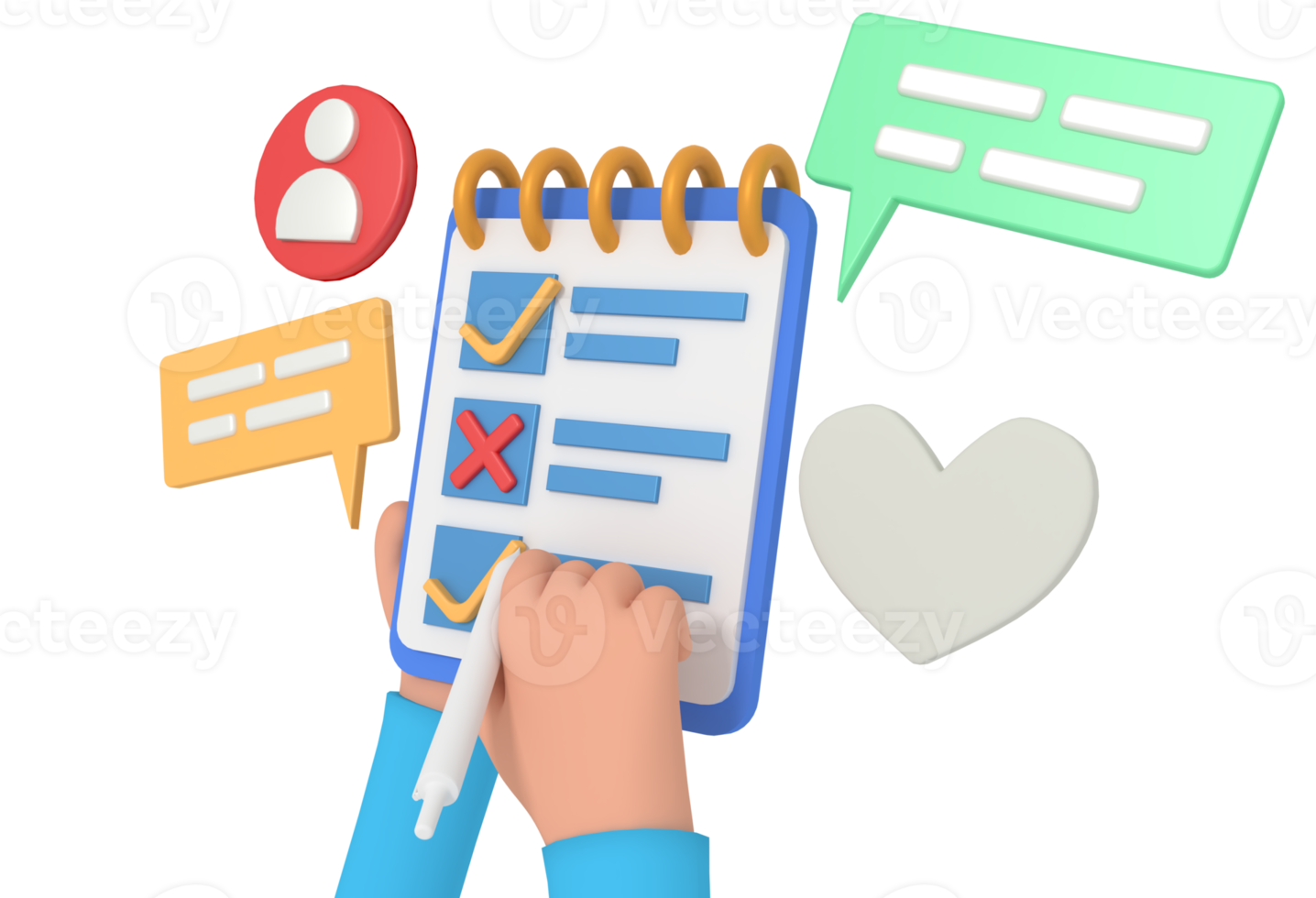 3d illustration of Business tasklist png