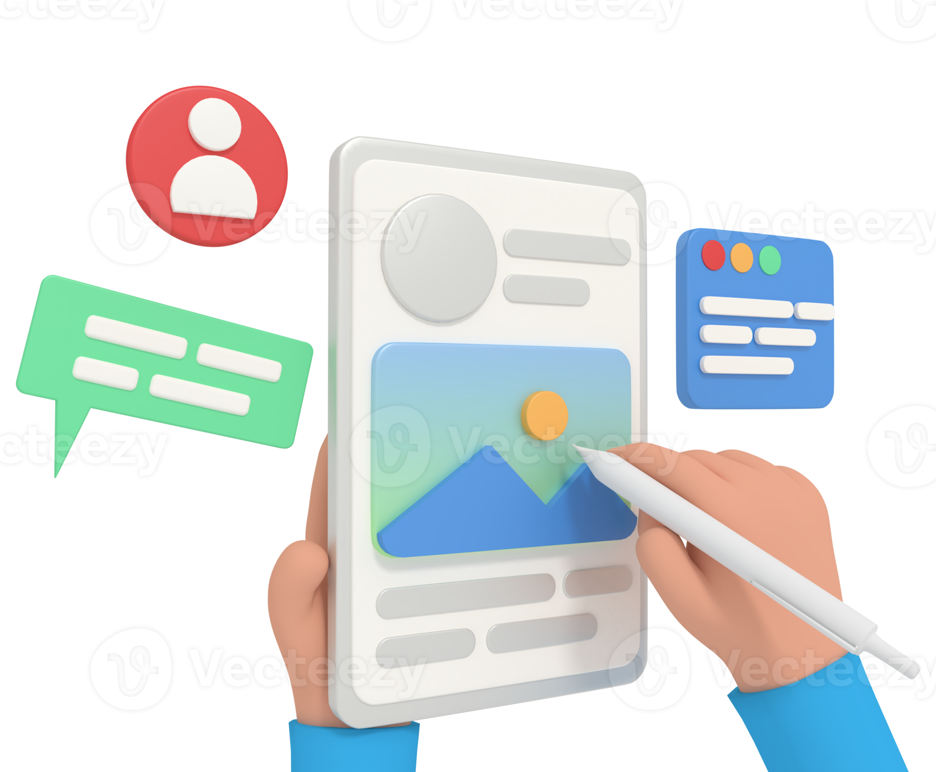3d illustration of designer ui developer 10986629 png