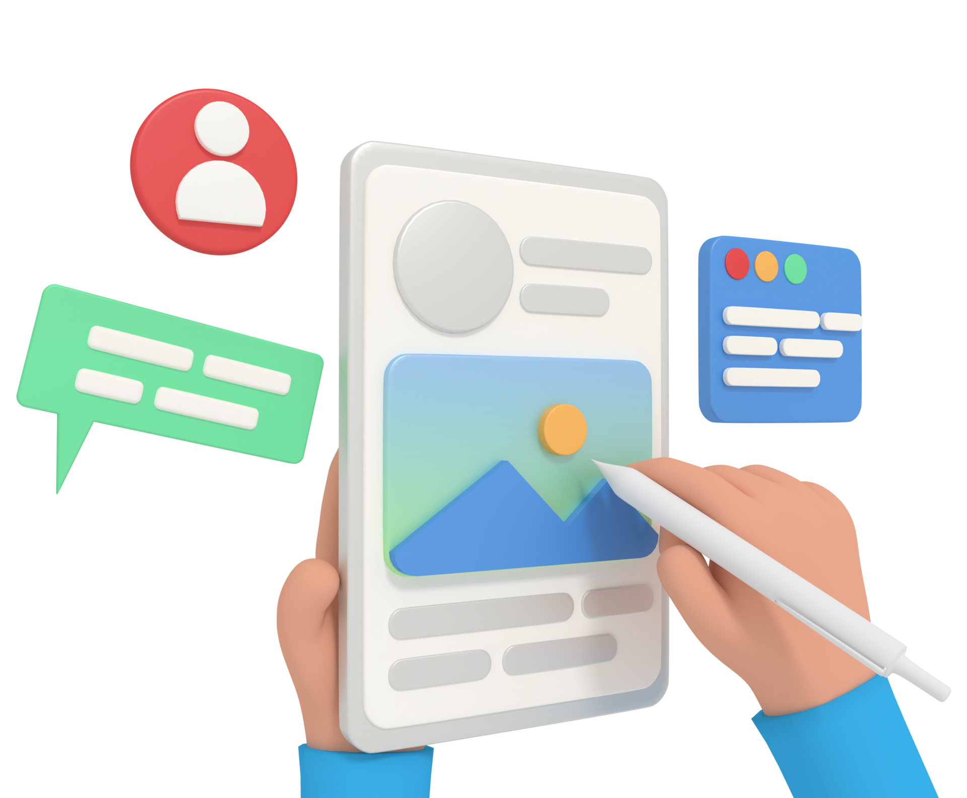 3d illustration of designer ui developer 10986629 PNG