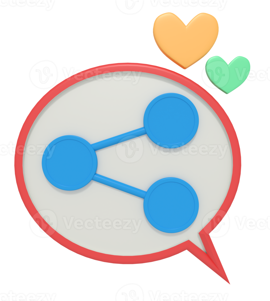 3d icon of sharing on social media png
