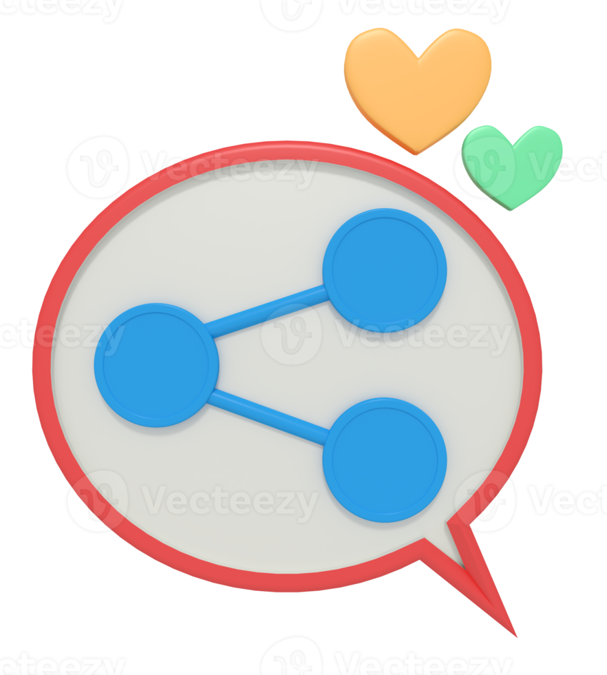 3d icoon van sharing Aan sociaal media png