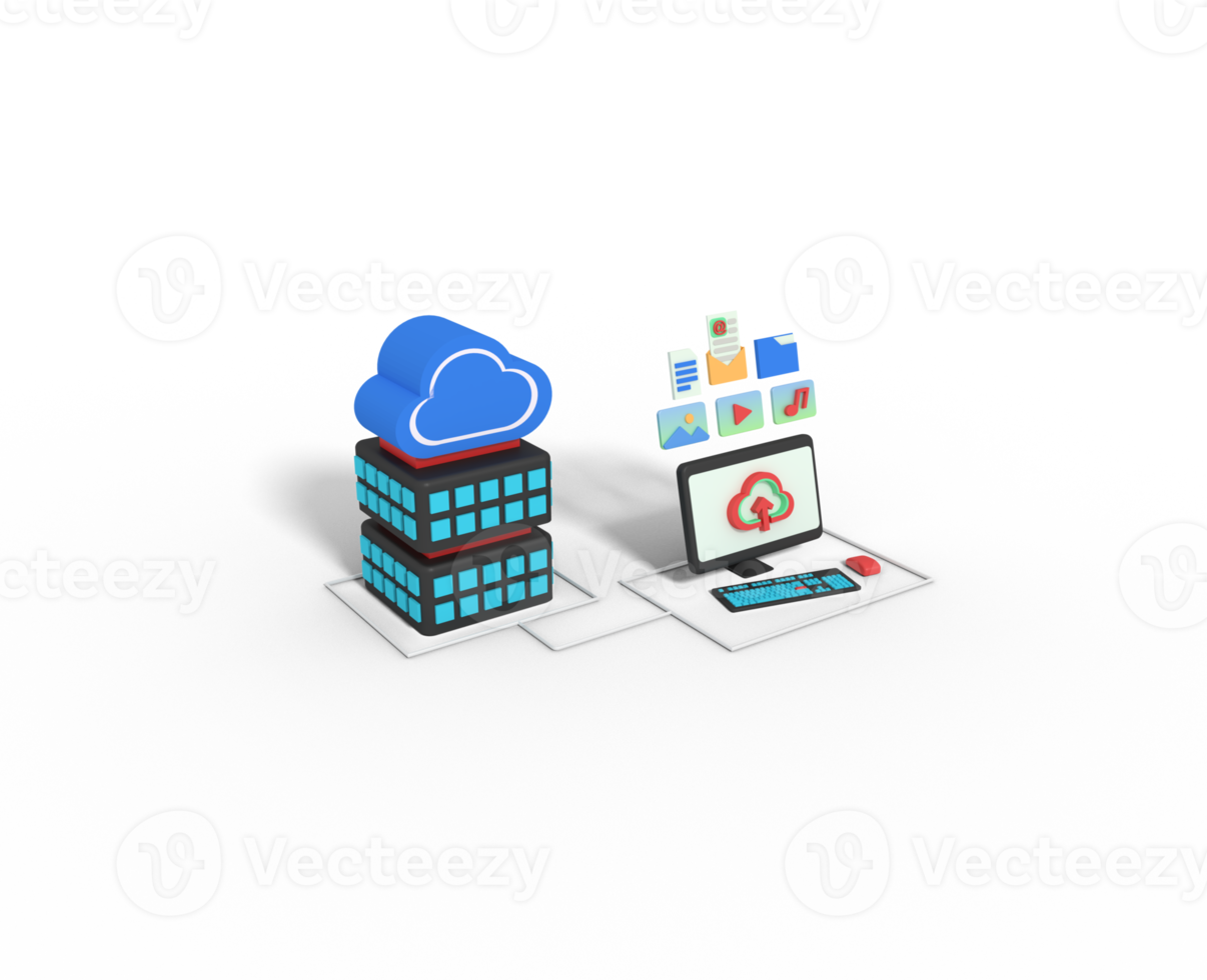 3d illustration of server cloud storage png