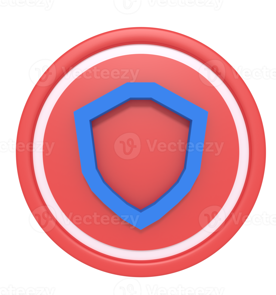 3d rendering of security icon png