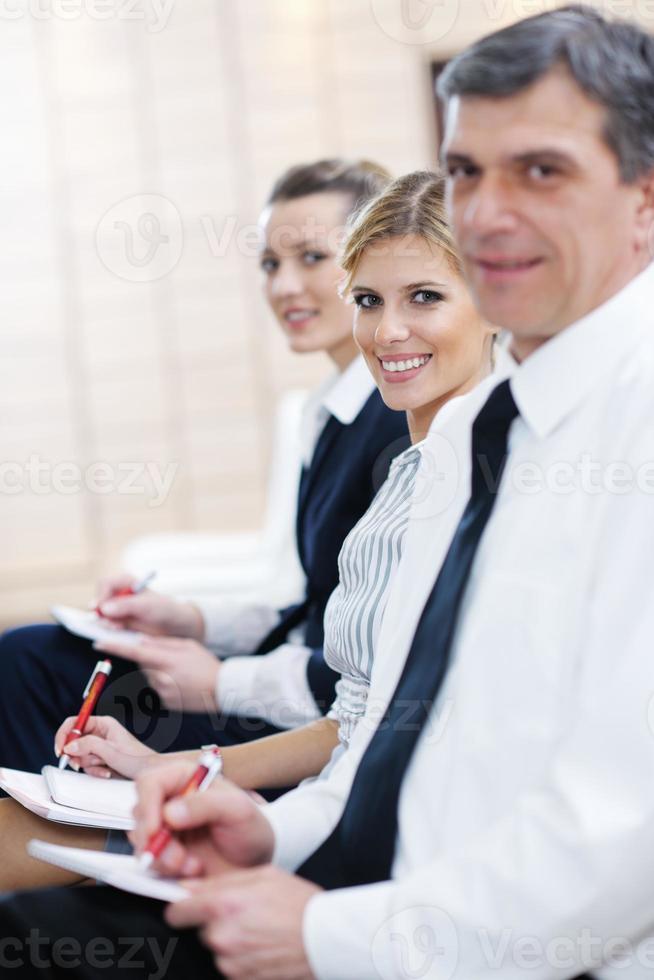 business people group on seminar photo