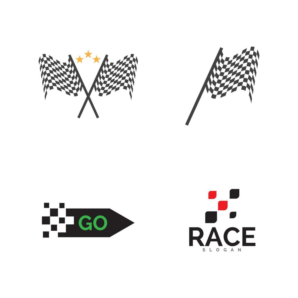 Icono de bandera de carrera, vector de ilustración de diseño simple
