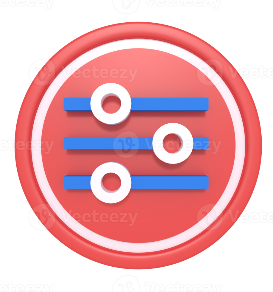 3d rendering of filter icon png