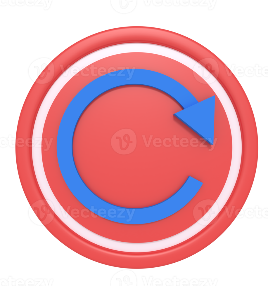 Rendu 3D de l'icône de rechargement png