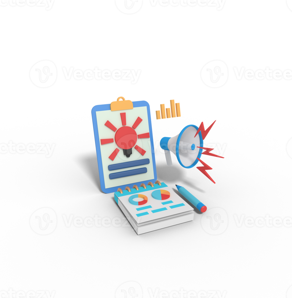 3d illustration of marketing idea png