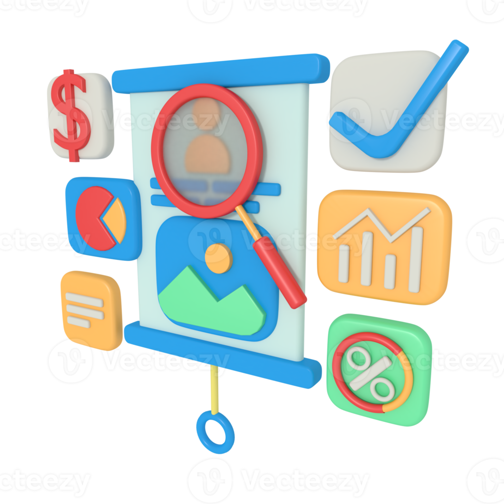 Website SEO Presentation 3d rendering png