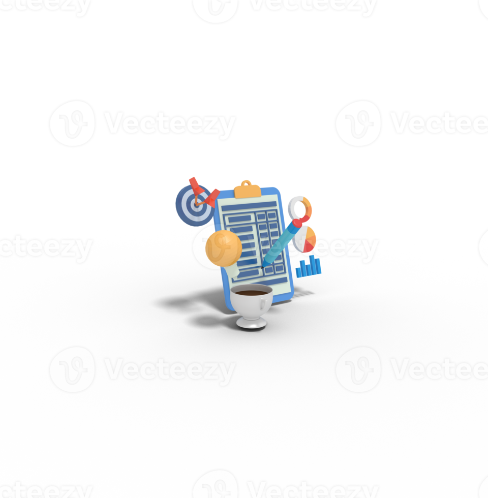 3d illustration of Business planning idea png