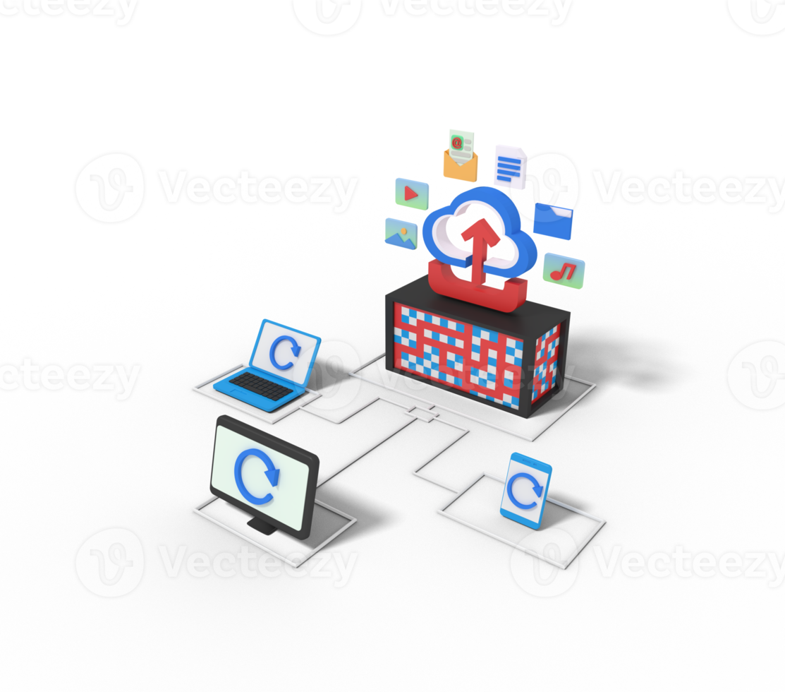 3d illustration of Cloud Data Backup png