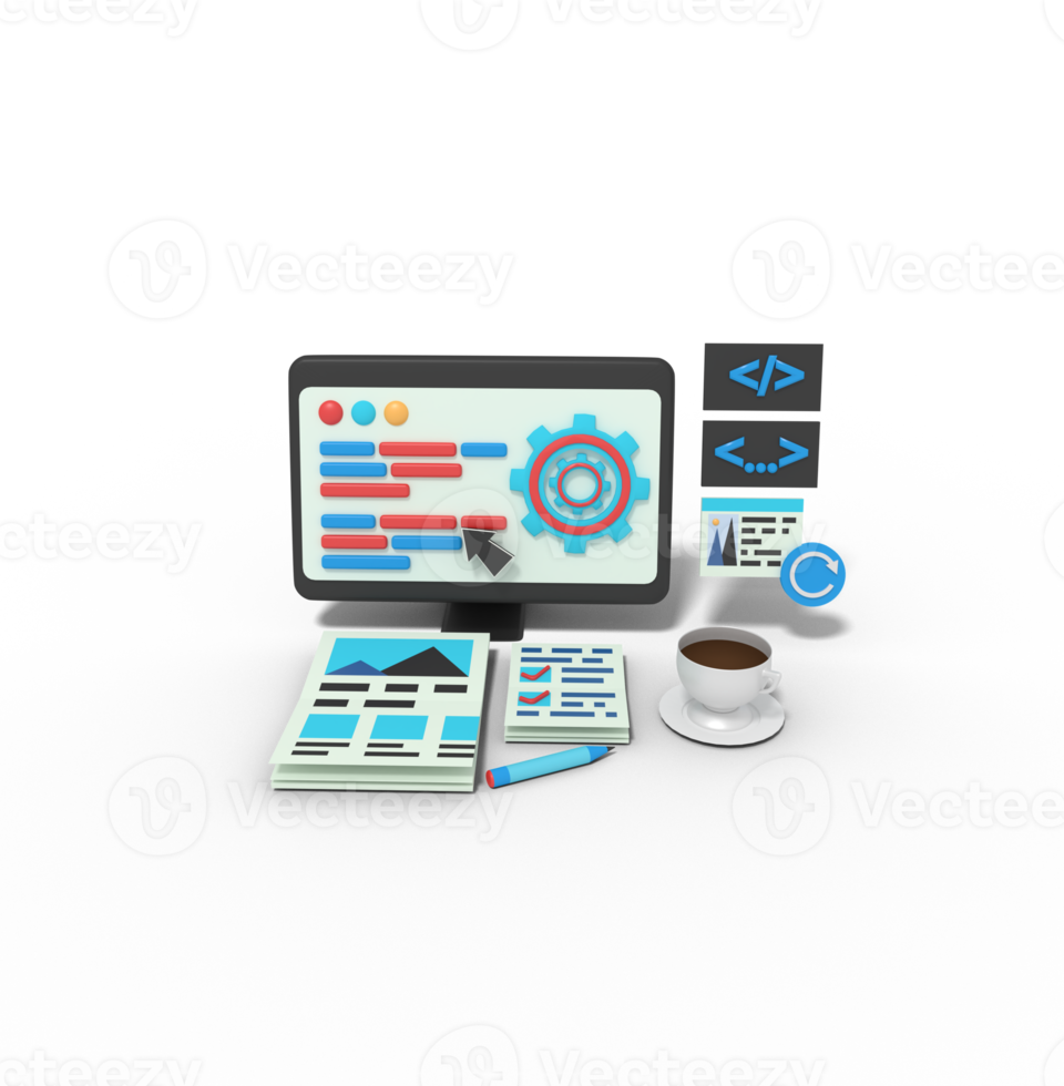 3d Illustration of Website Under Maintenance png