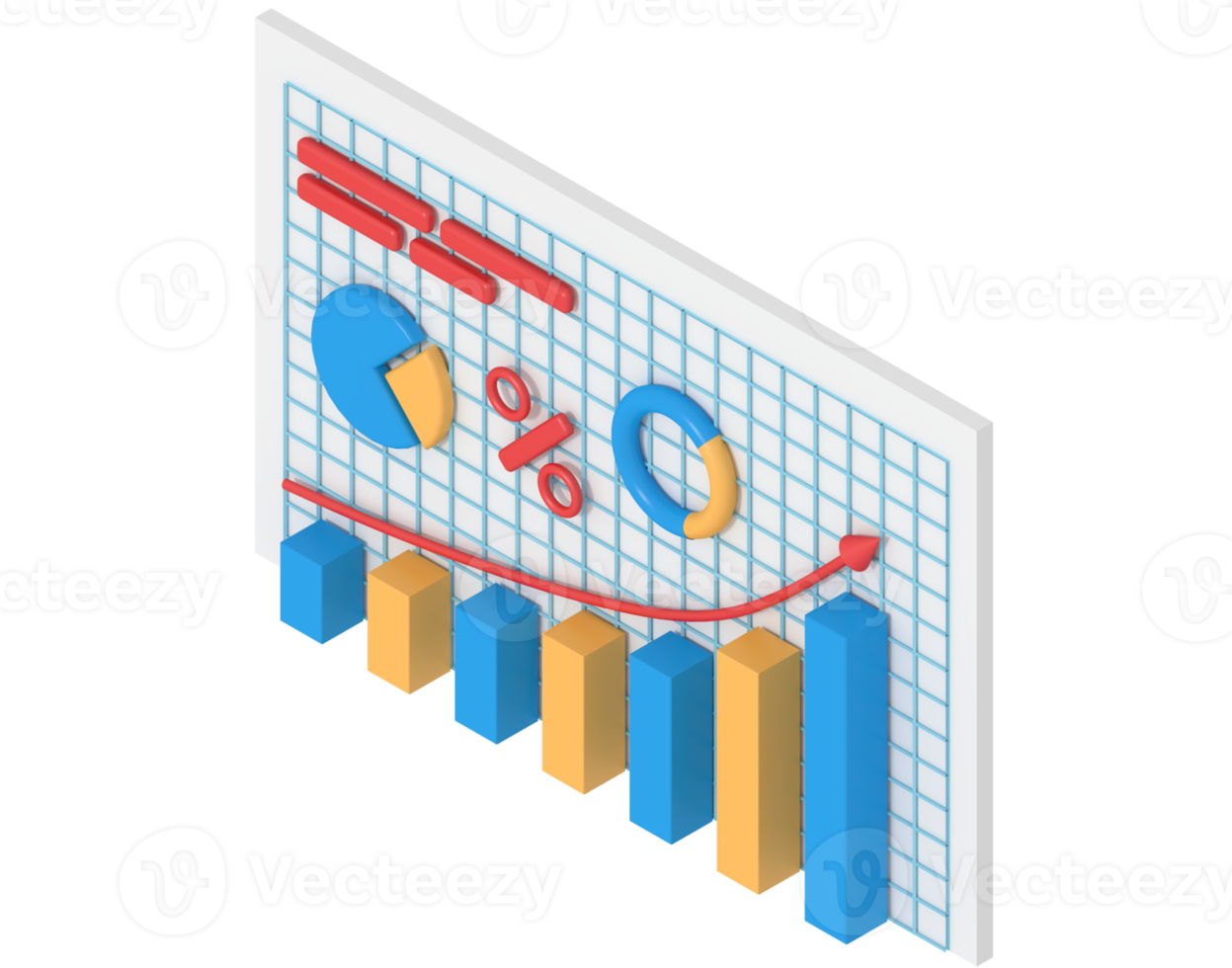3d illustration of business growth analysis png
