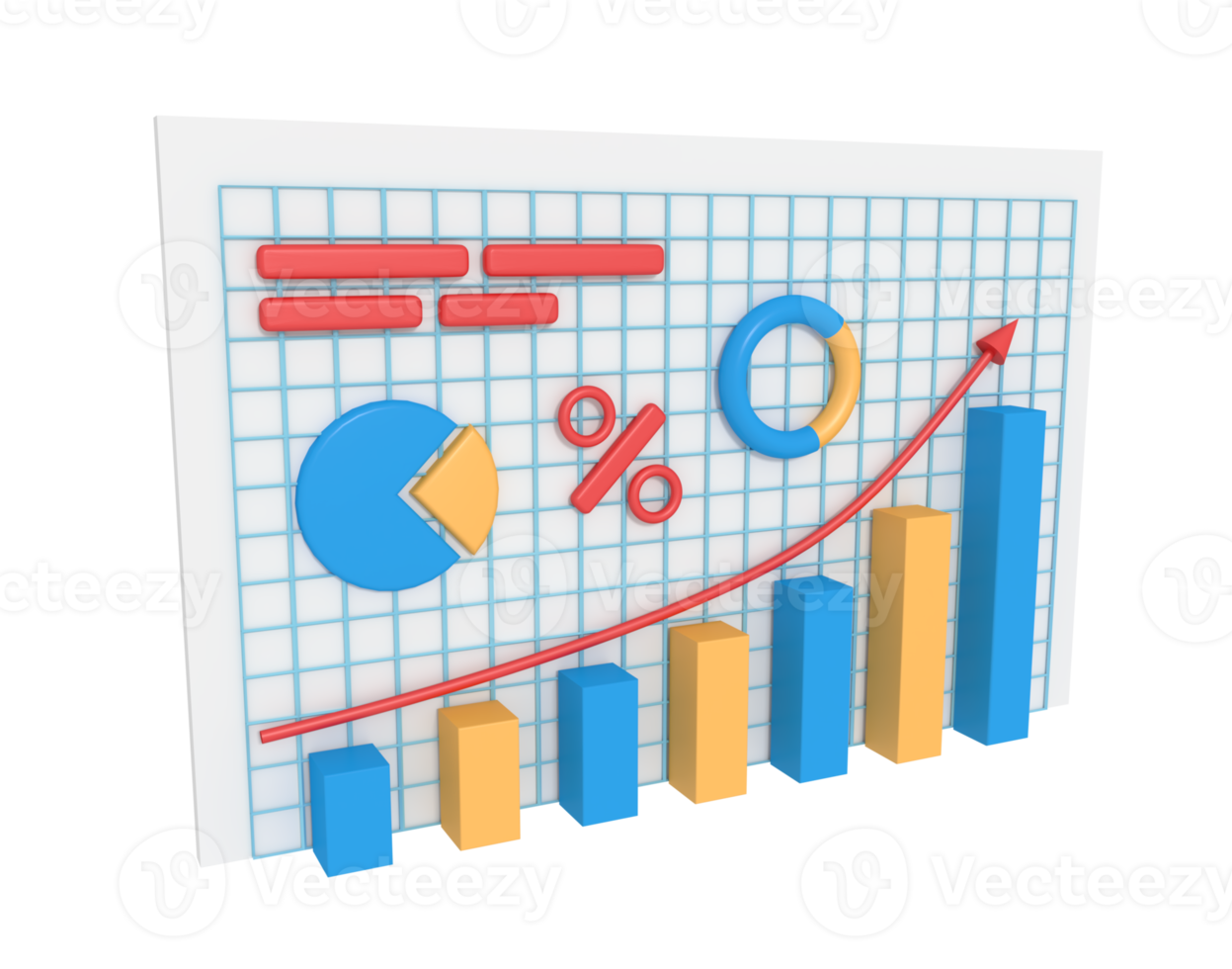 3d illustration of business growth analysis png