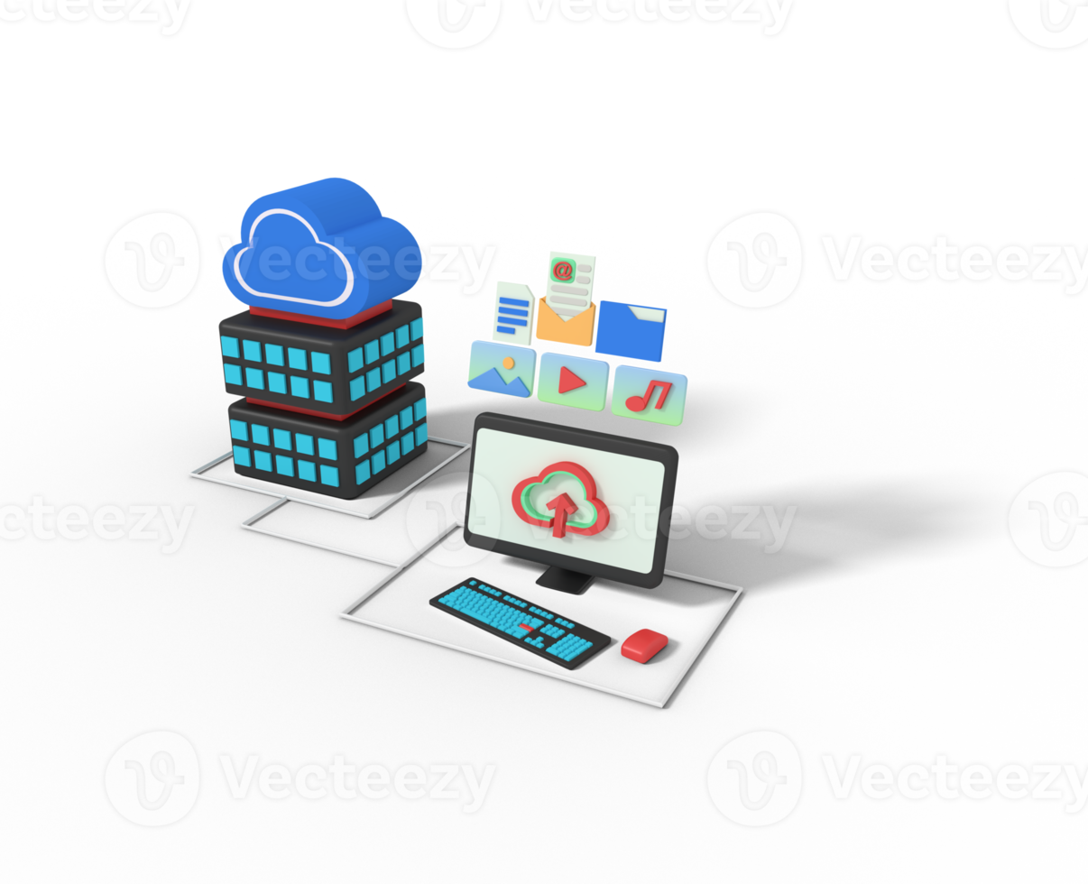 3d illustration of server cloud storage png