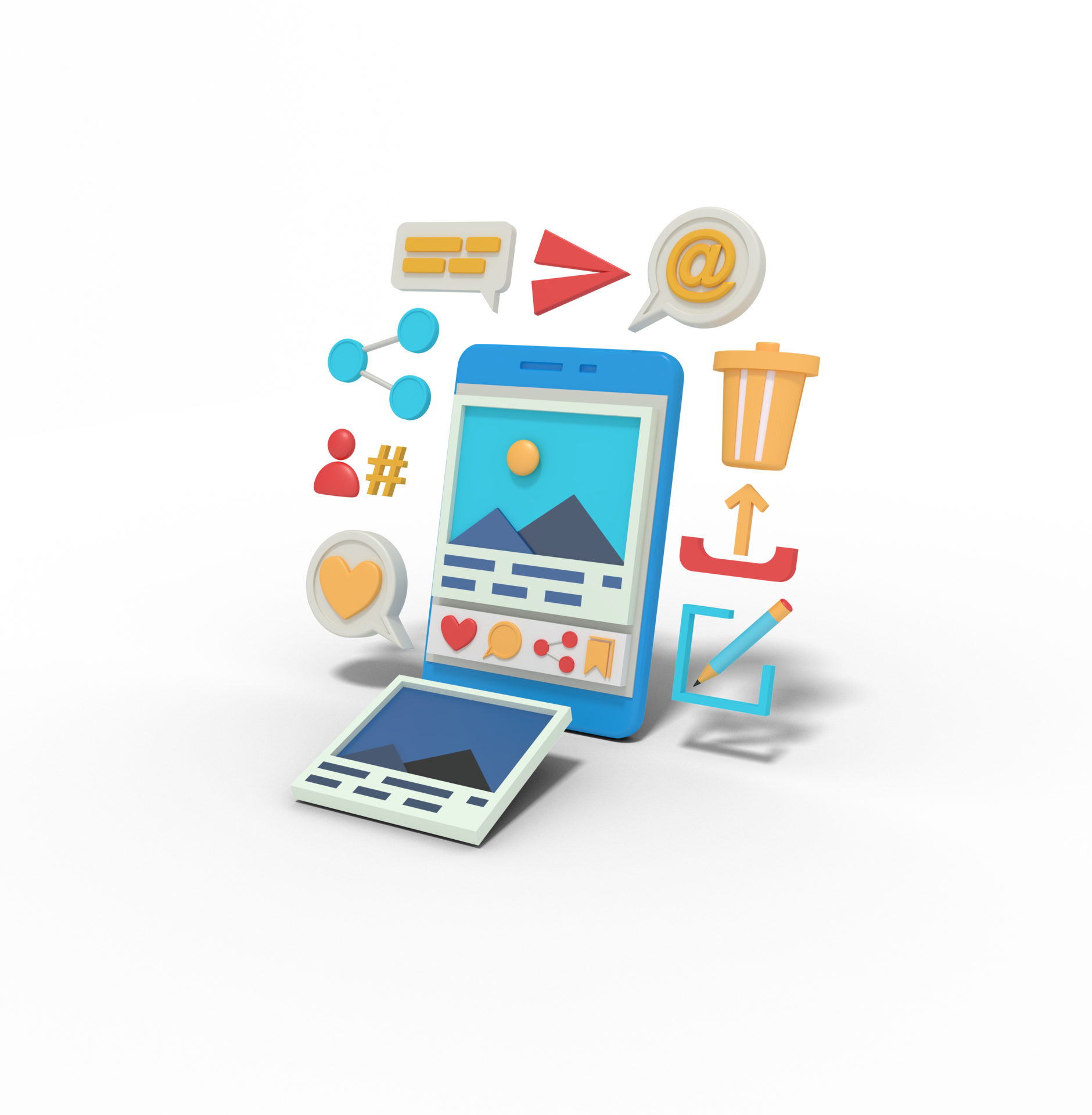 3d Illustration of multimedia app on phone 10987069 PNG