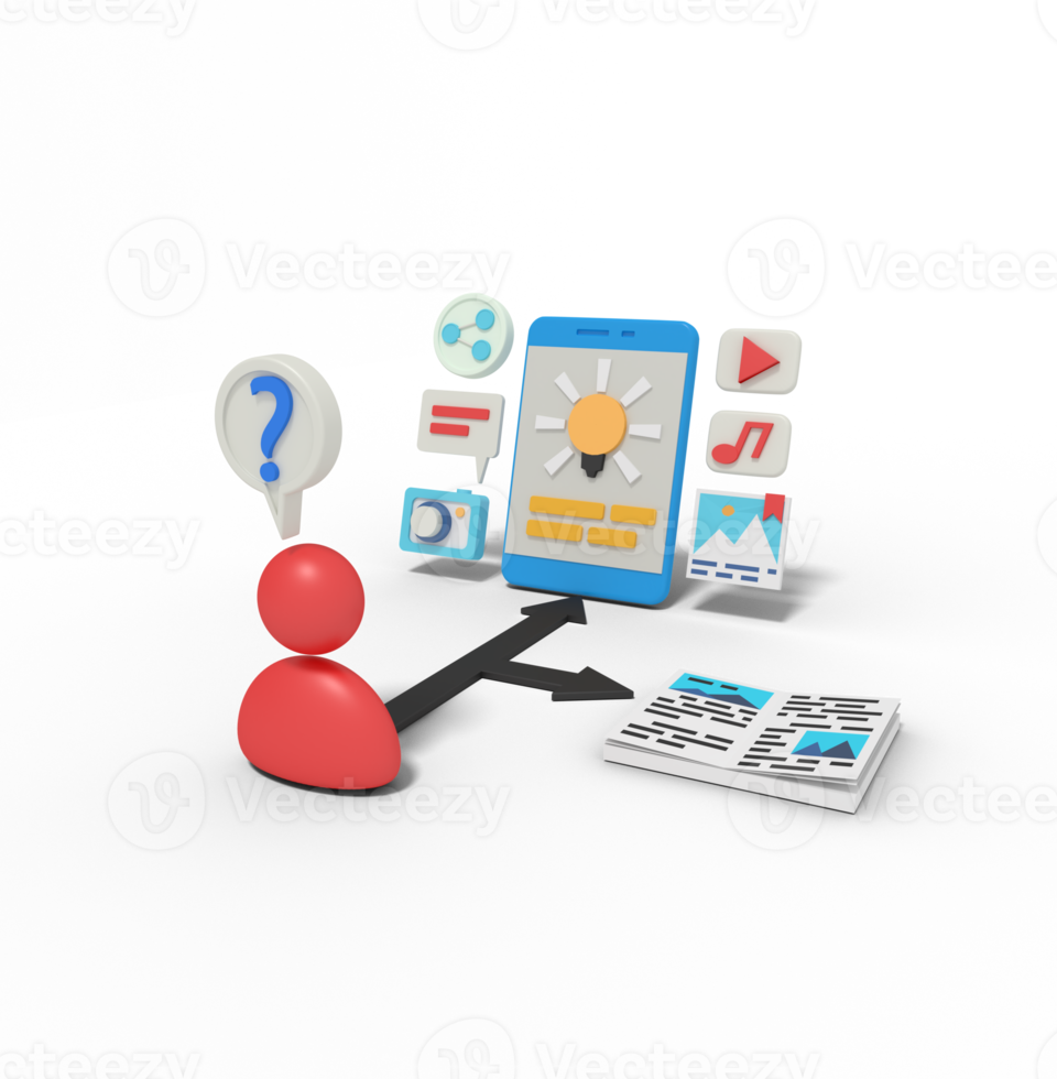 3d Illustration of Leaning Career Knowledge png