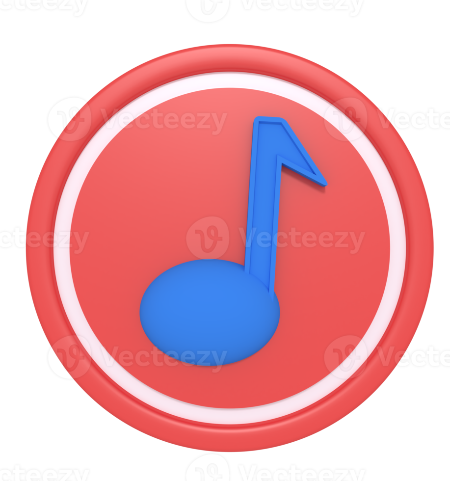 3d rendering of music icon png