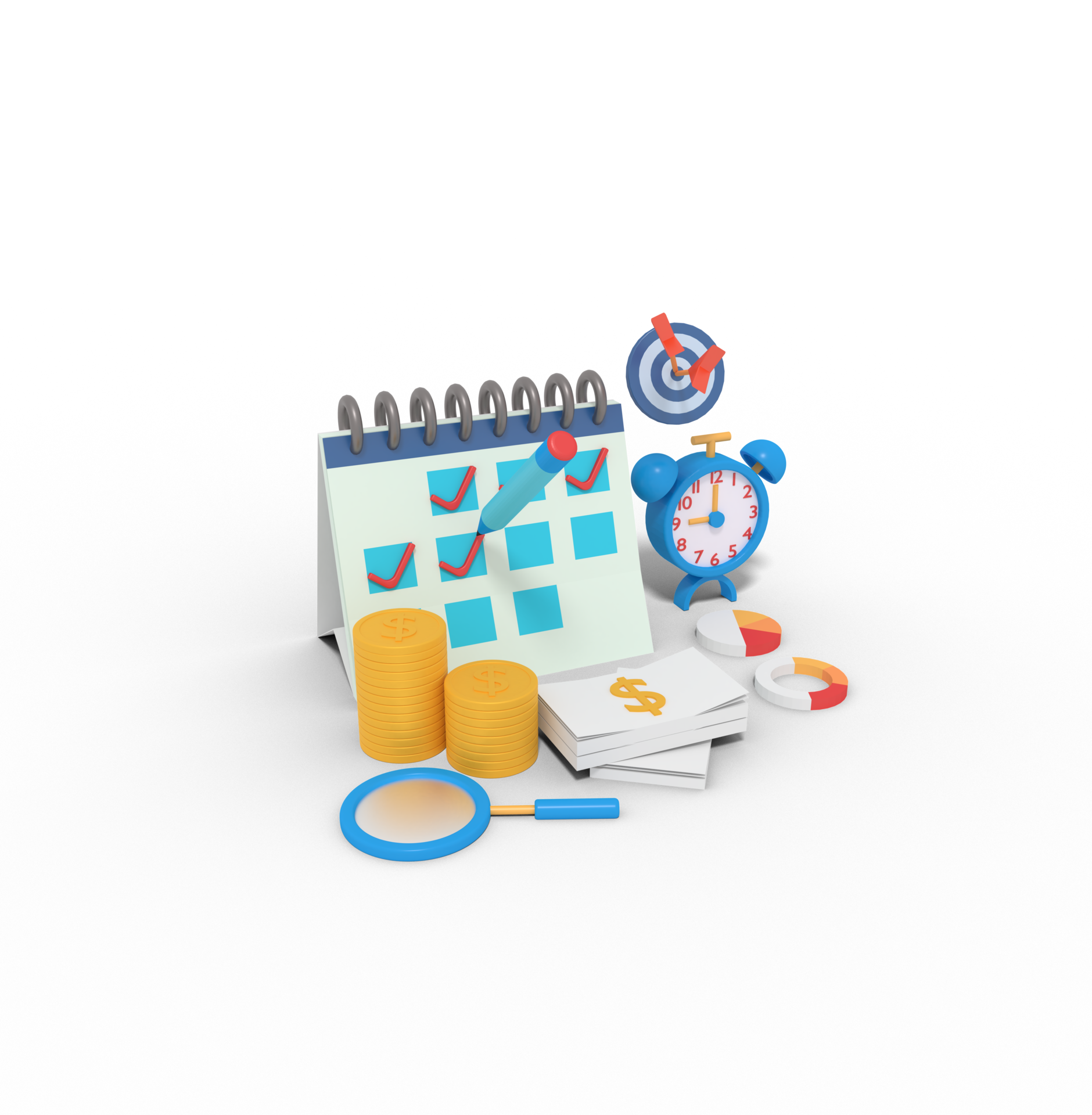 3d Illustration Of Plan Business Date And Time 10987076 PNG 3d-illustration-of-plan-business-date-and-time-10987076-png