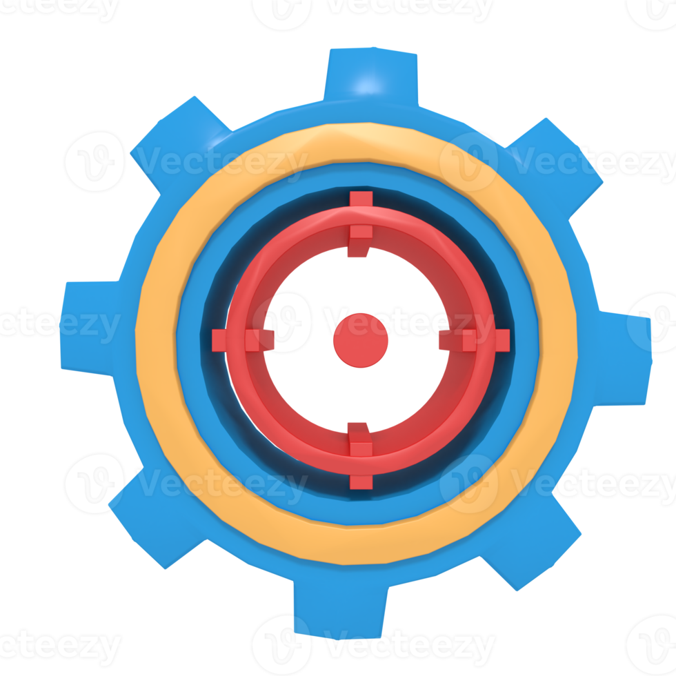 3d illustration of gear setting icon png