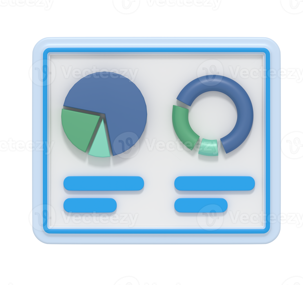 3d icoon van digitaal afzet gegevens diagram png