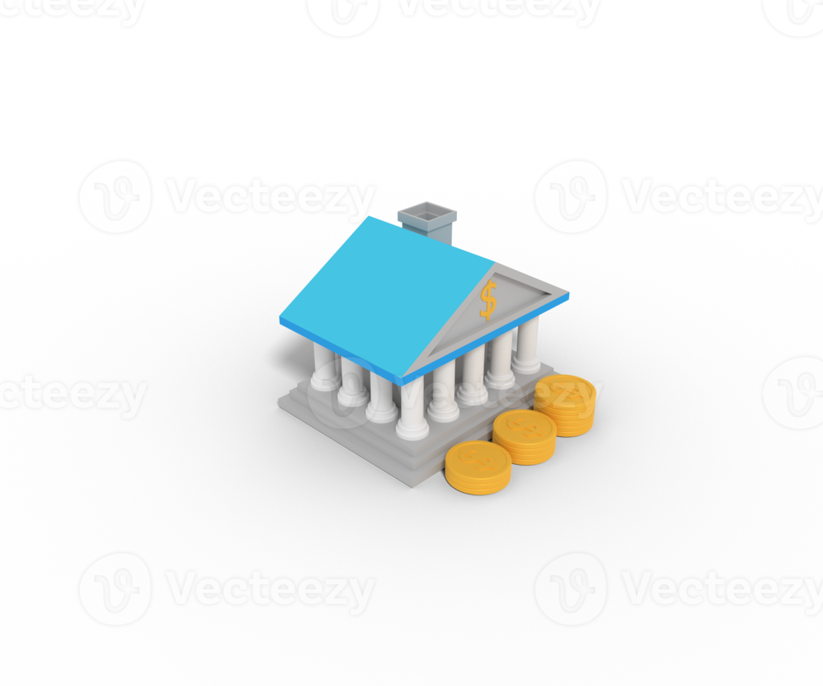 Ilustración 3d de finanzas bancarias png