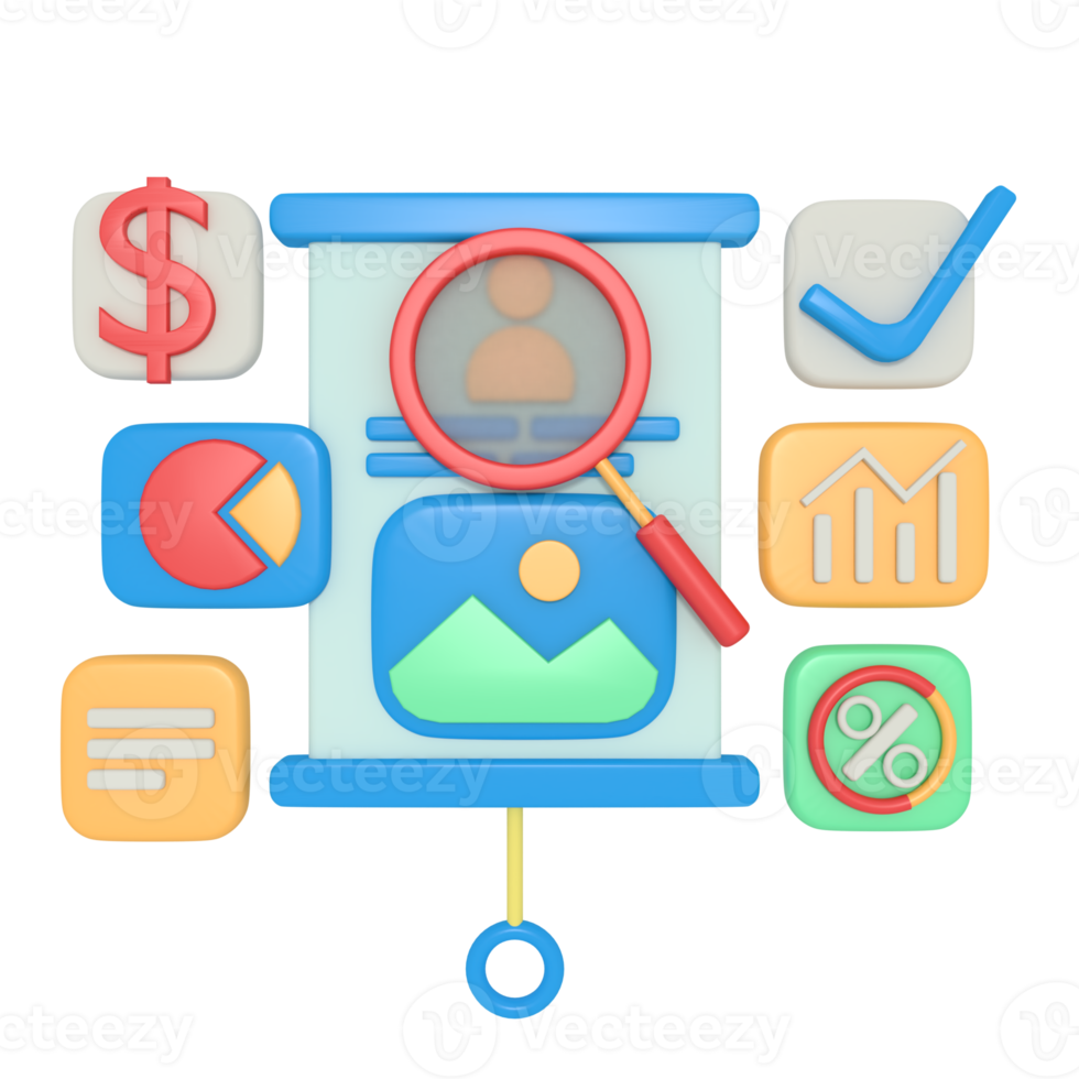 sito web SEO presentazione 3d interpretazione png