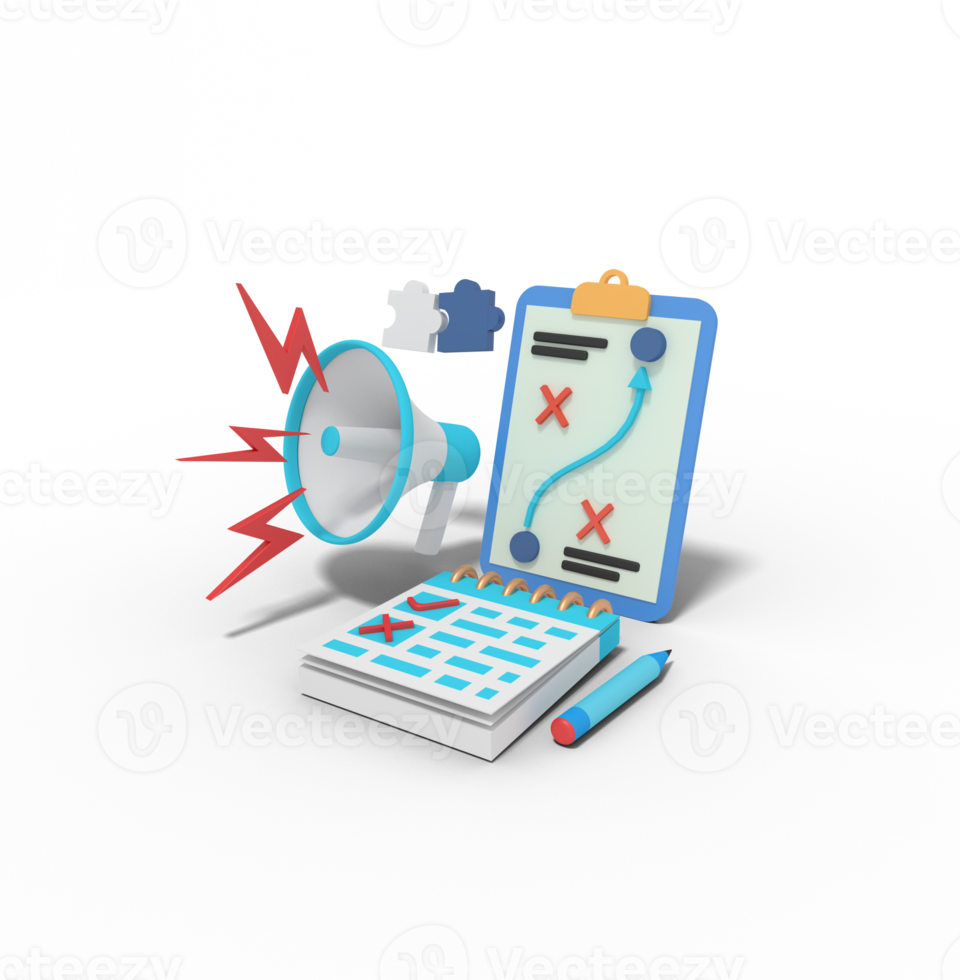 3d illustration of strategy marketing png