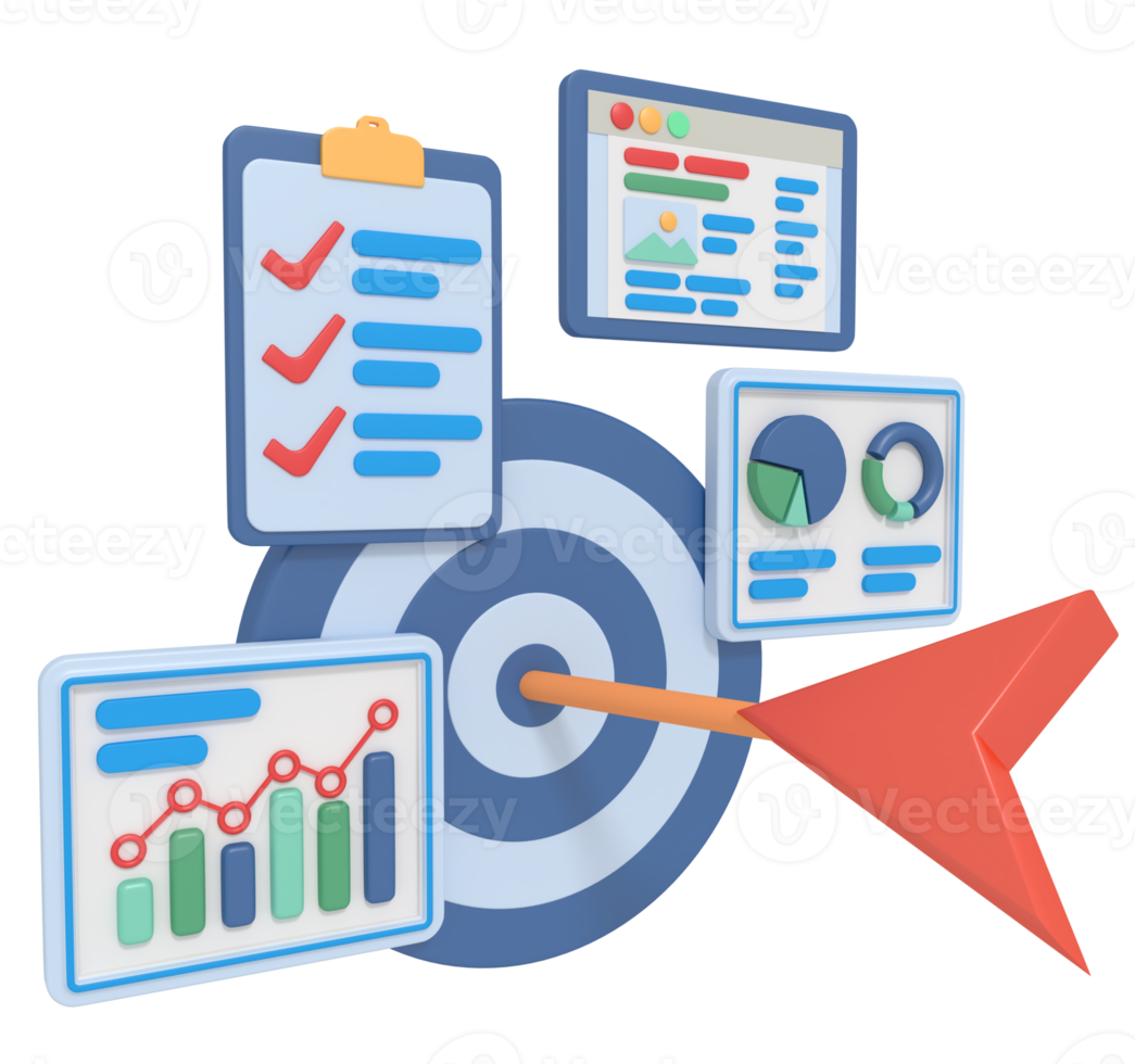 3D-Darstellung des digitalen Marketinggeschäfts png