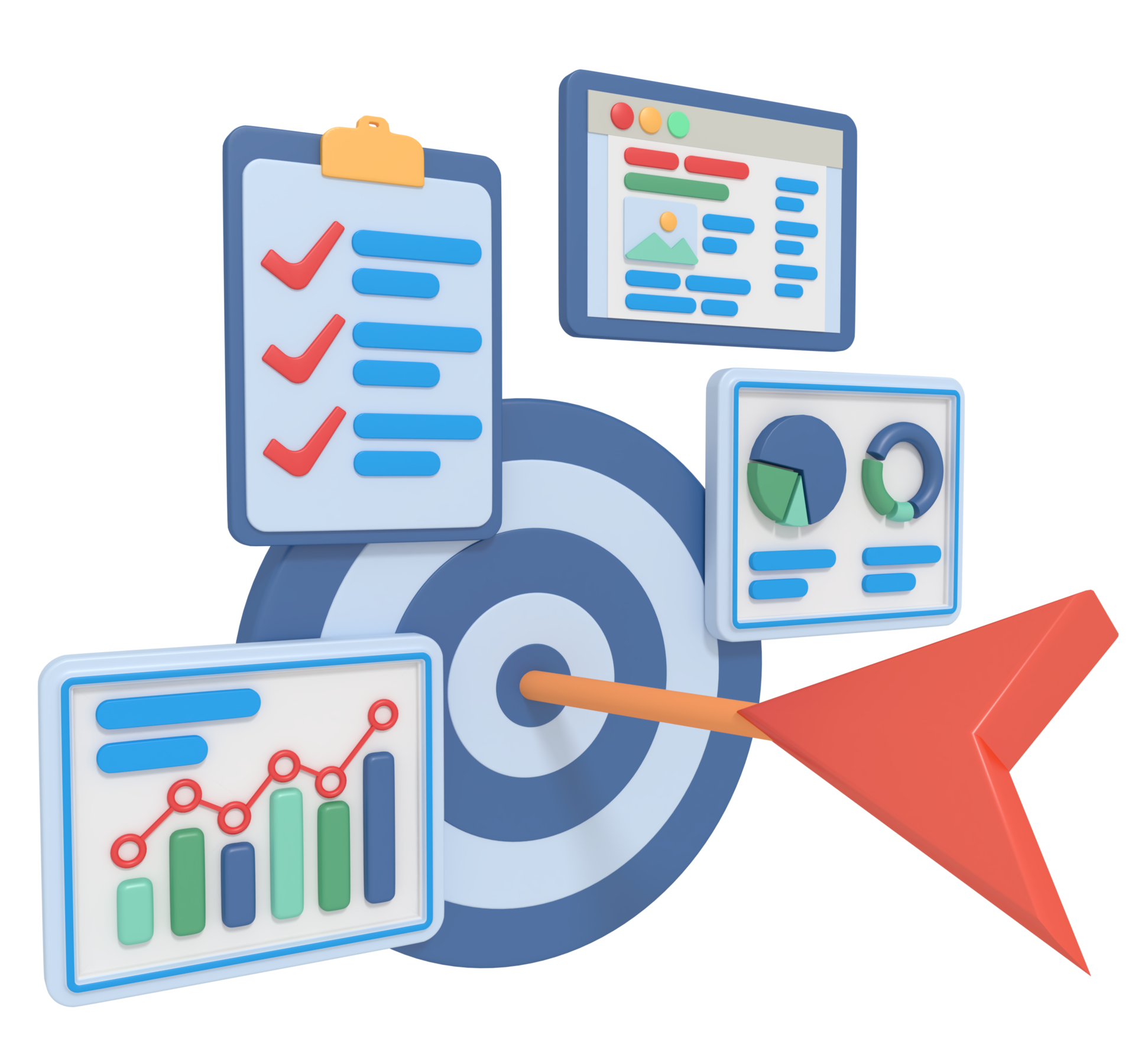 3d illustration of digital marketing business 10987222 PNG 