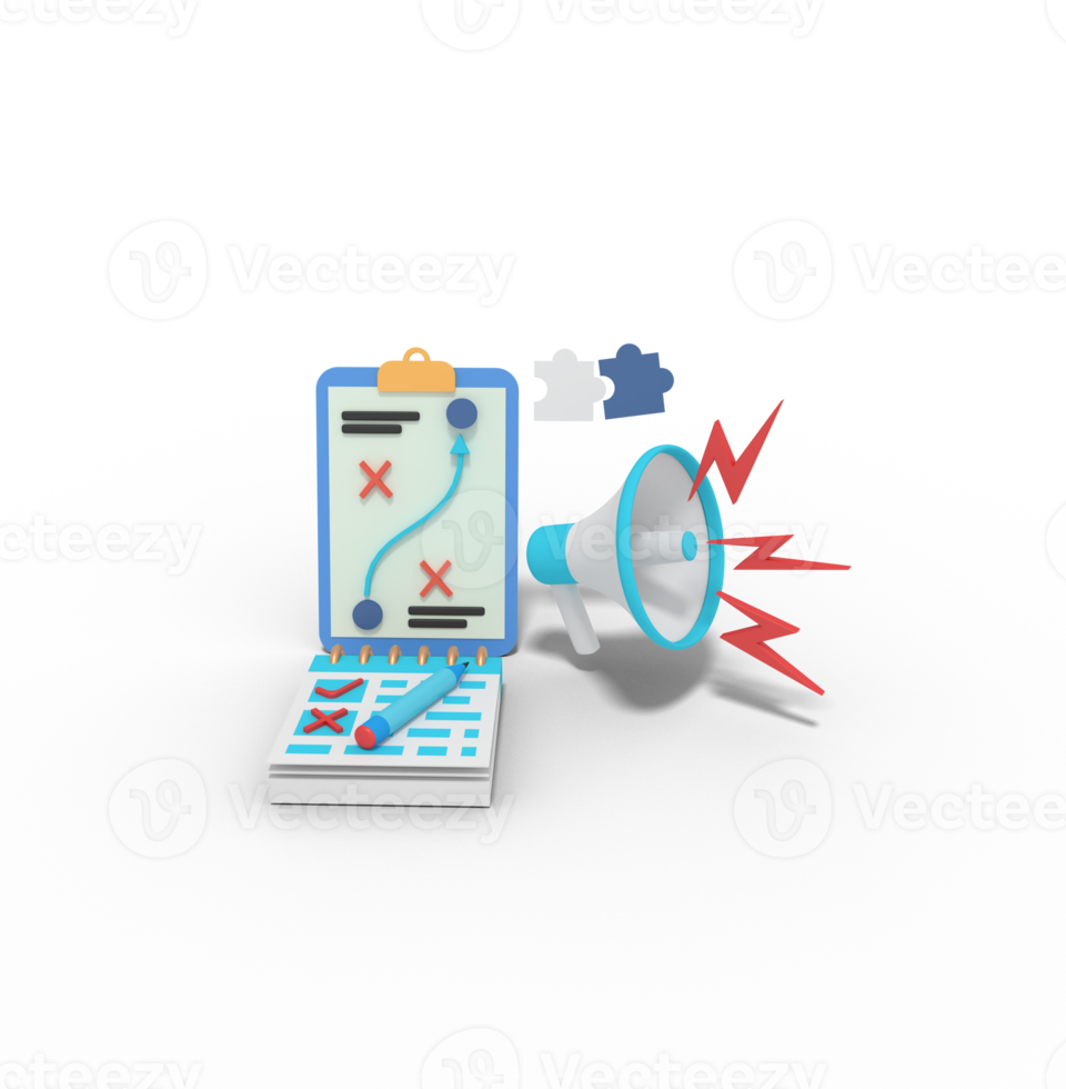 3d illustration of strategy marketing png