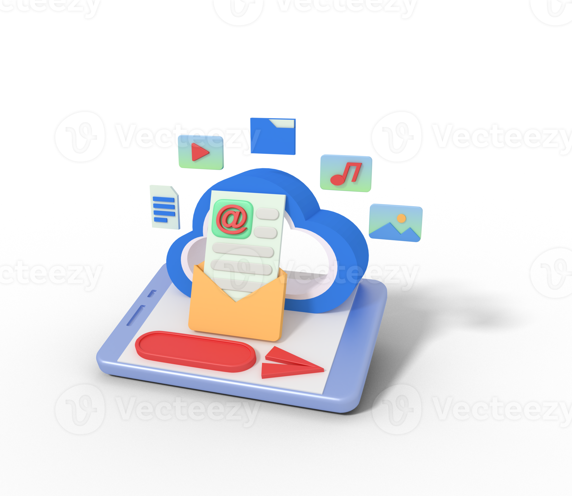 3d illustration of file transfer to cloud storage 10987245 png