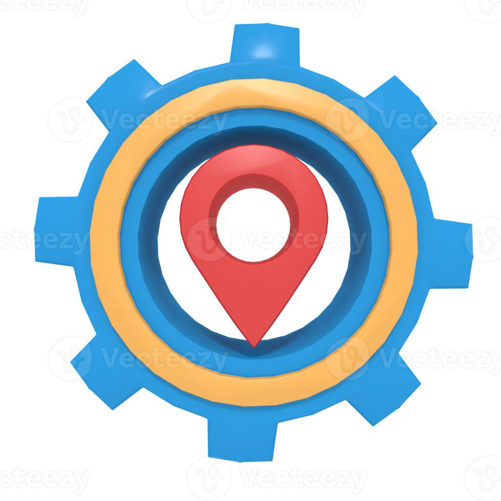 ícone 3D de configuração de localização png