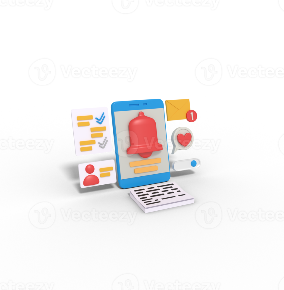 3d modeling of notification social media chating png