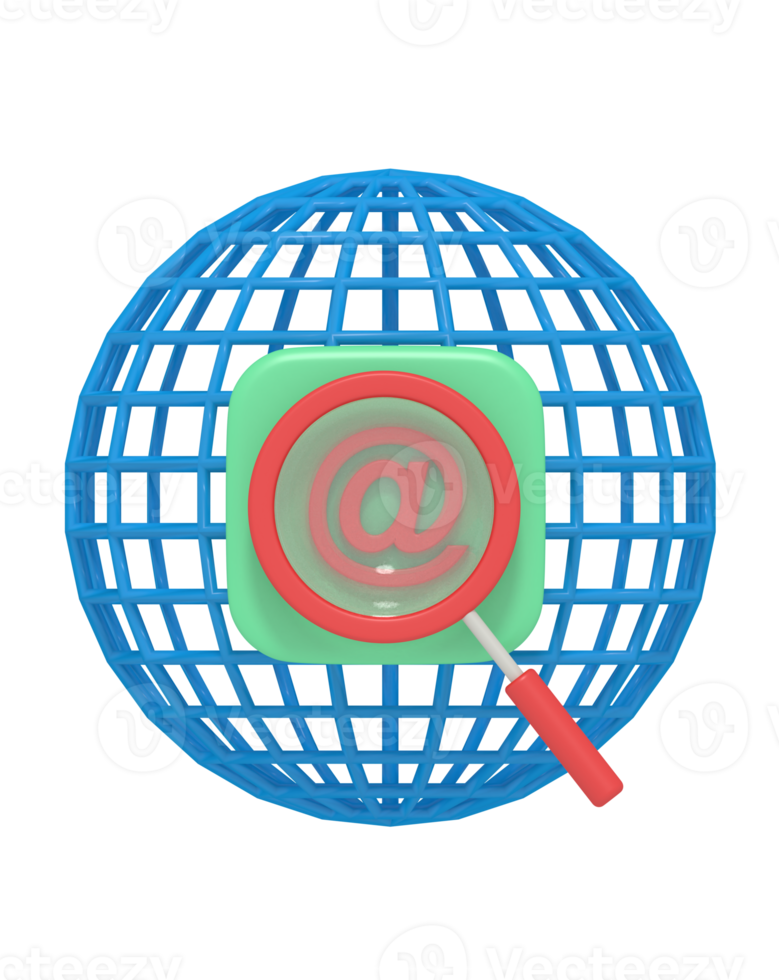 3d icon of internet search in browsser png