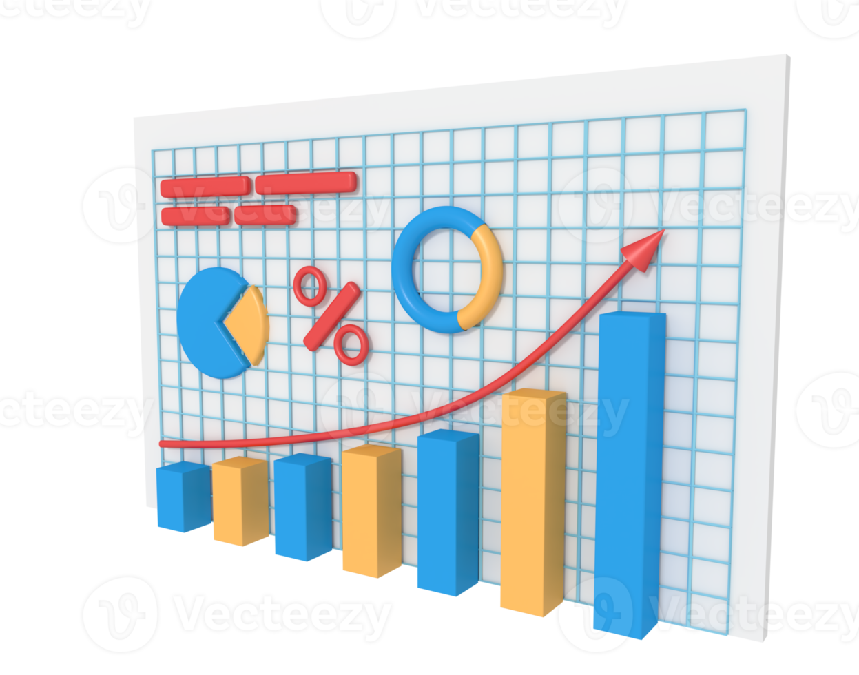3d illustration of business growth analysis png