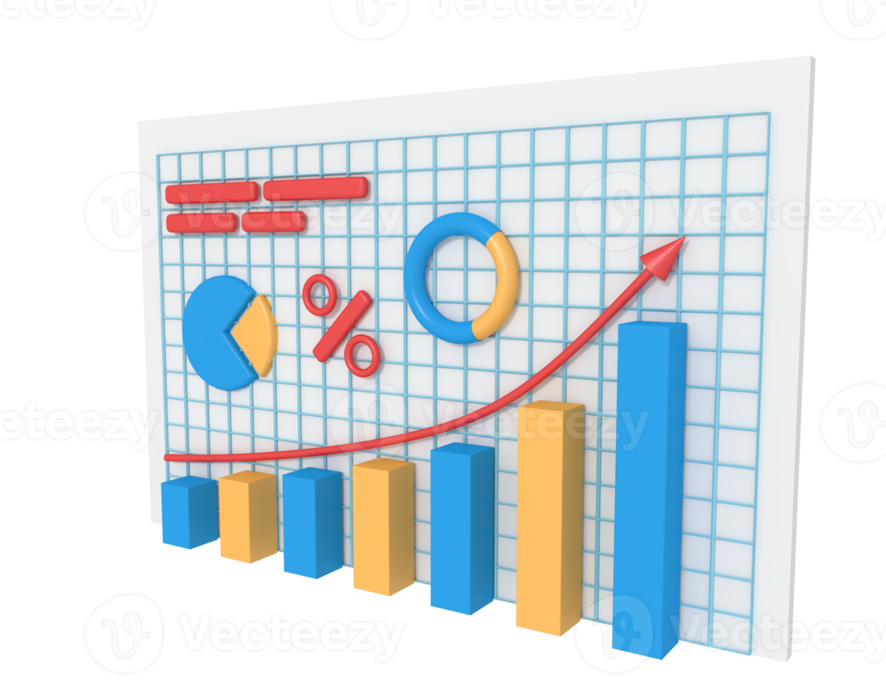 illustration 3d de l'analyse de la croissance de l'entreprise png