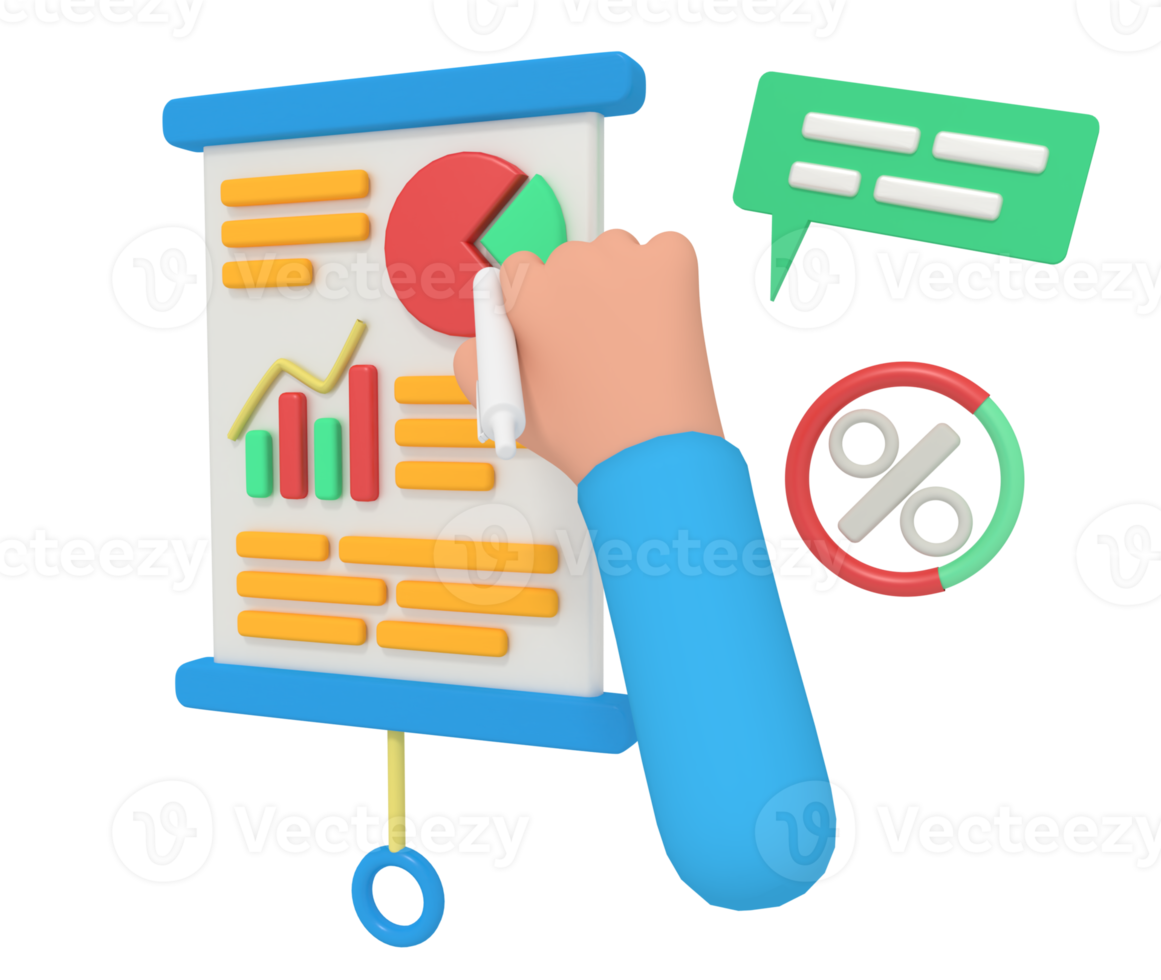 3d illustration business report presentation png
