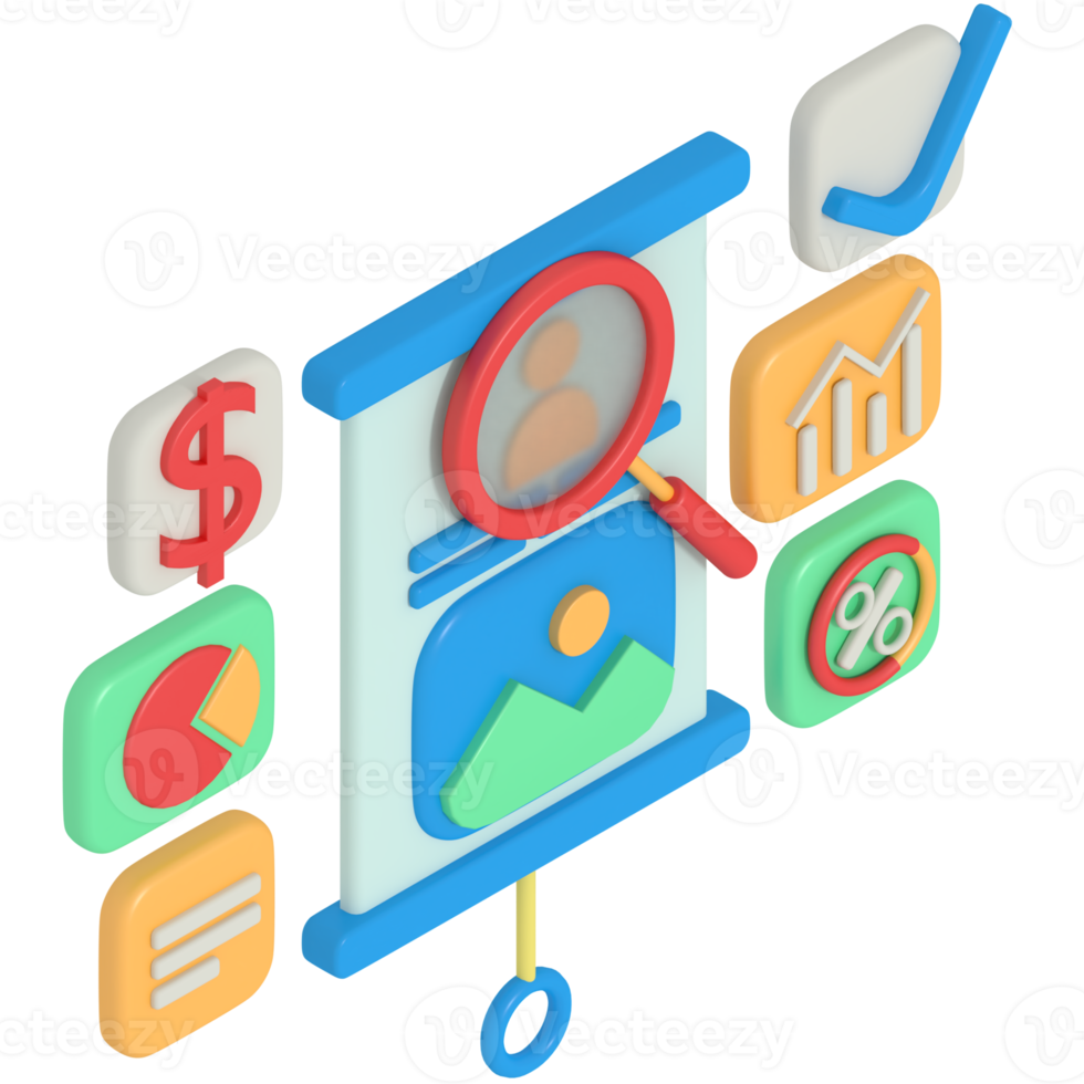 Website SEO Presentation 3d rendering png
