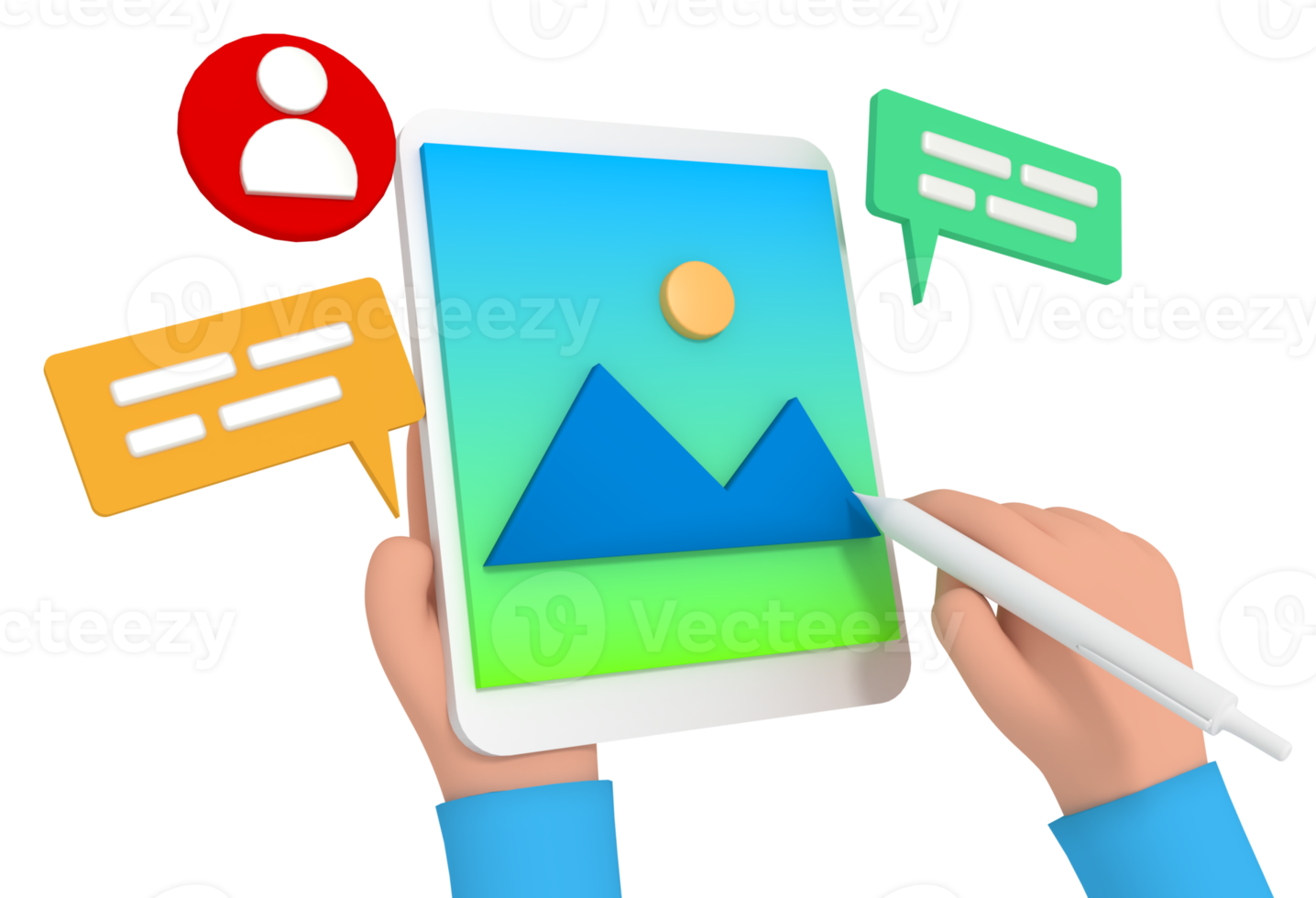 3d illustration of designer ui developer png