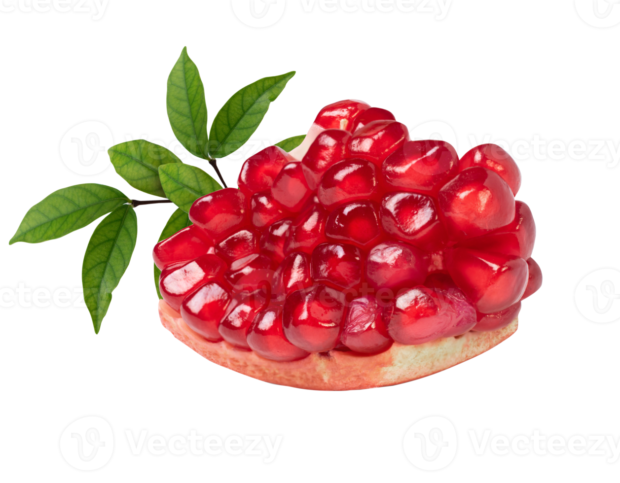 Fresh pomegranate Piece isolated on white. With clipping path. png